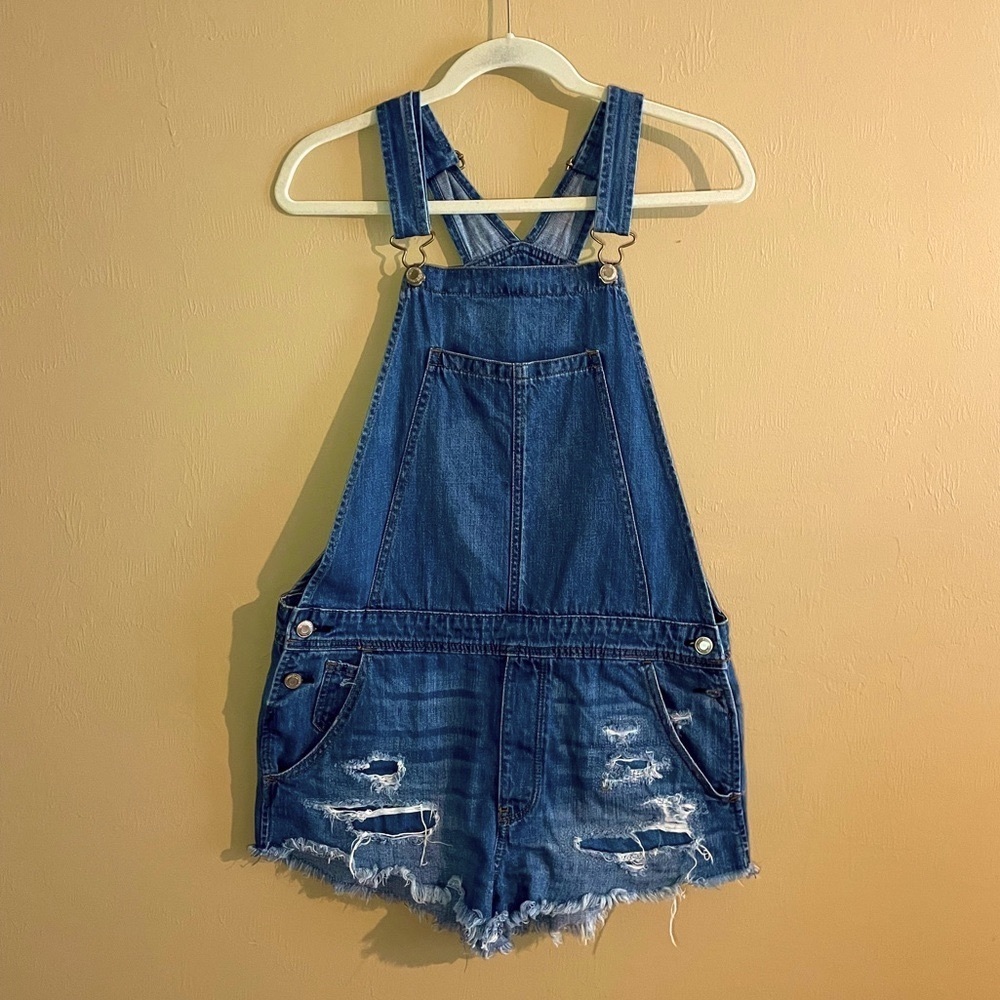 American Eagle Women’s Denim Short Overalls